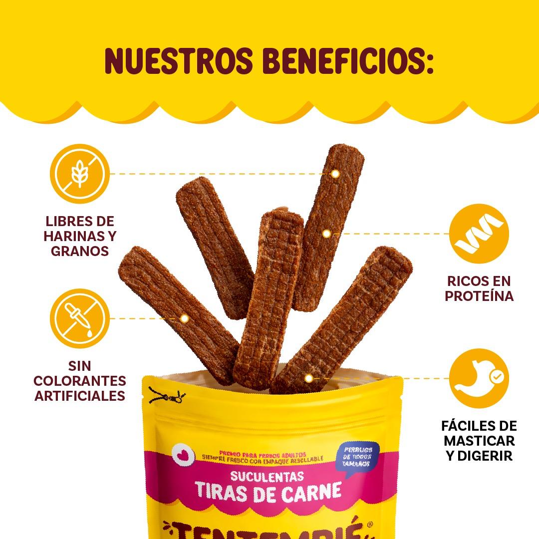 🐶 Tiras de Carne Tentempié | Snack Natural para Perros | 70 g