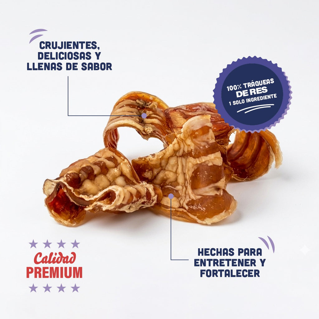 🐄 Tráquea de Res PANXO 100% Natural | Snack Premium para Perros | 150g