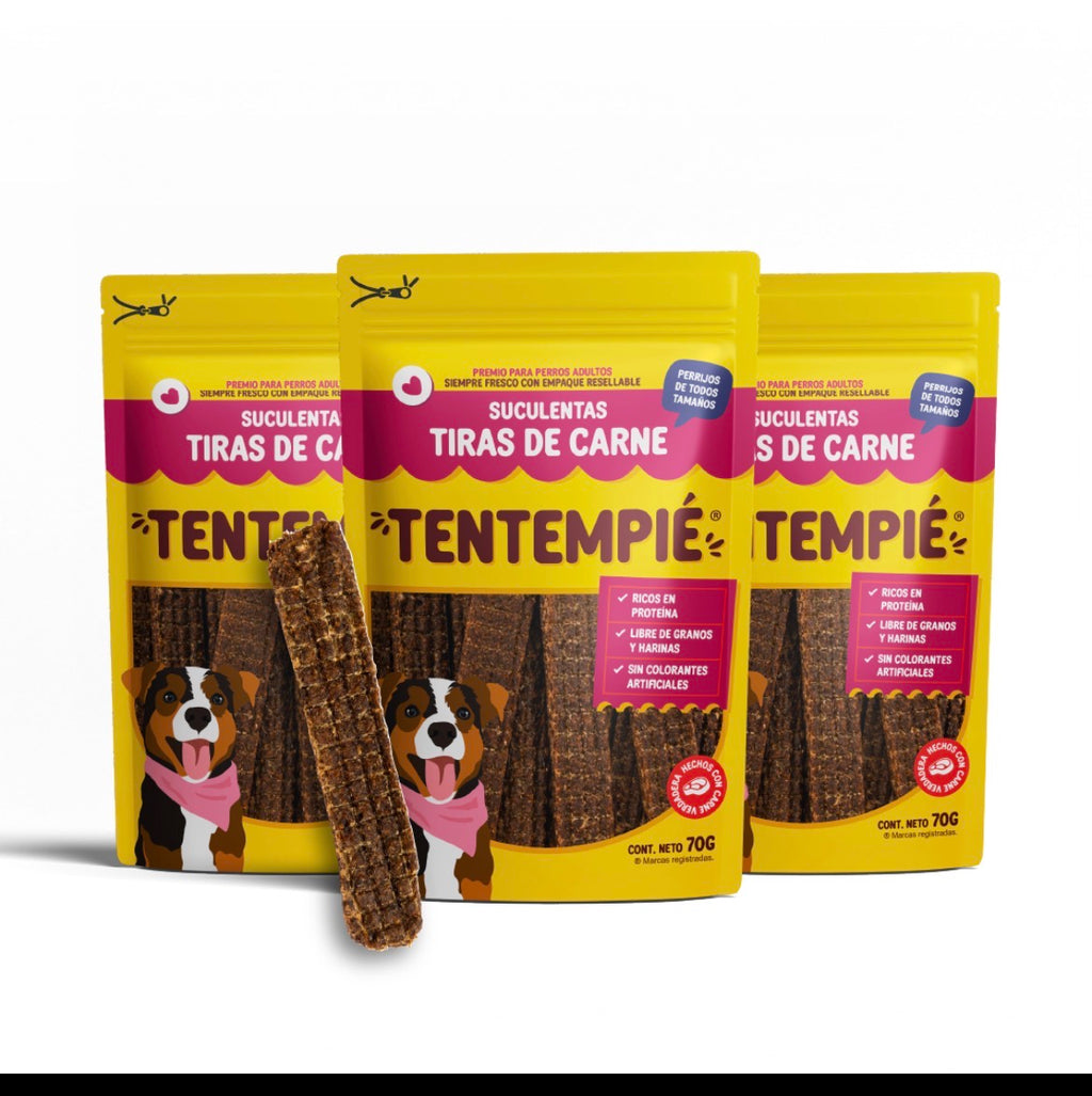 🐶 Tiras de Carne Tentempié | Snack Natural para Perros | 70 g