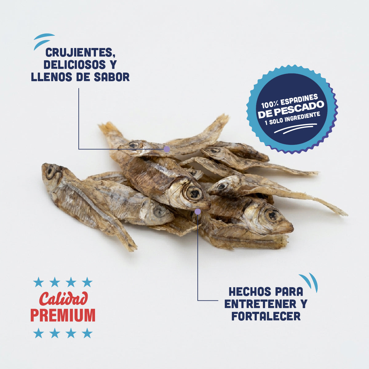 🐟 Espadines de Pescado PANXO 100% Natural | Snack Premium para Perros | 150g