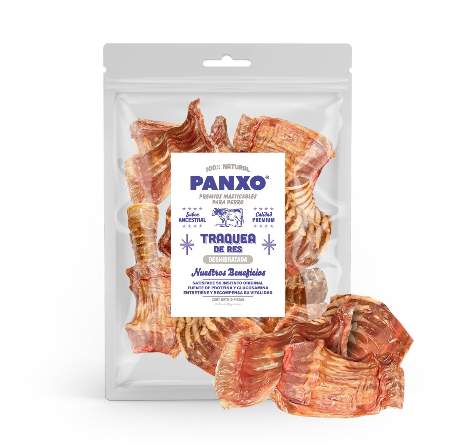 🐄 Tráquea de Res PANXO 100% Natural | Snack Premium para Perros | 150g